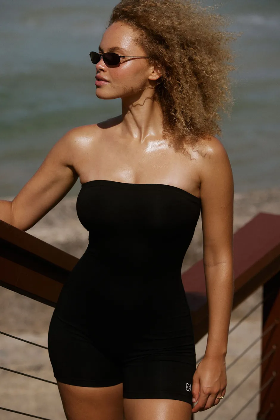 SASKI Bodysuits | Bandeau Bodysuit | Black