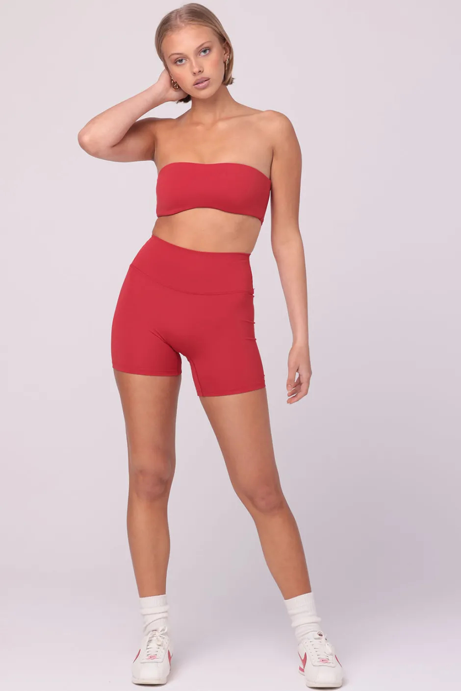 SASKI Sports Bras | Bandeau Sports Bra | Cherry