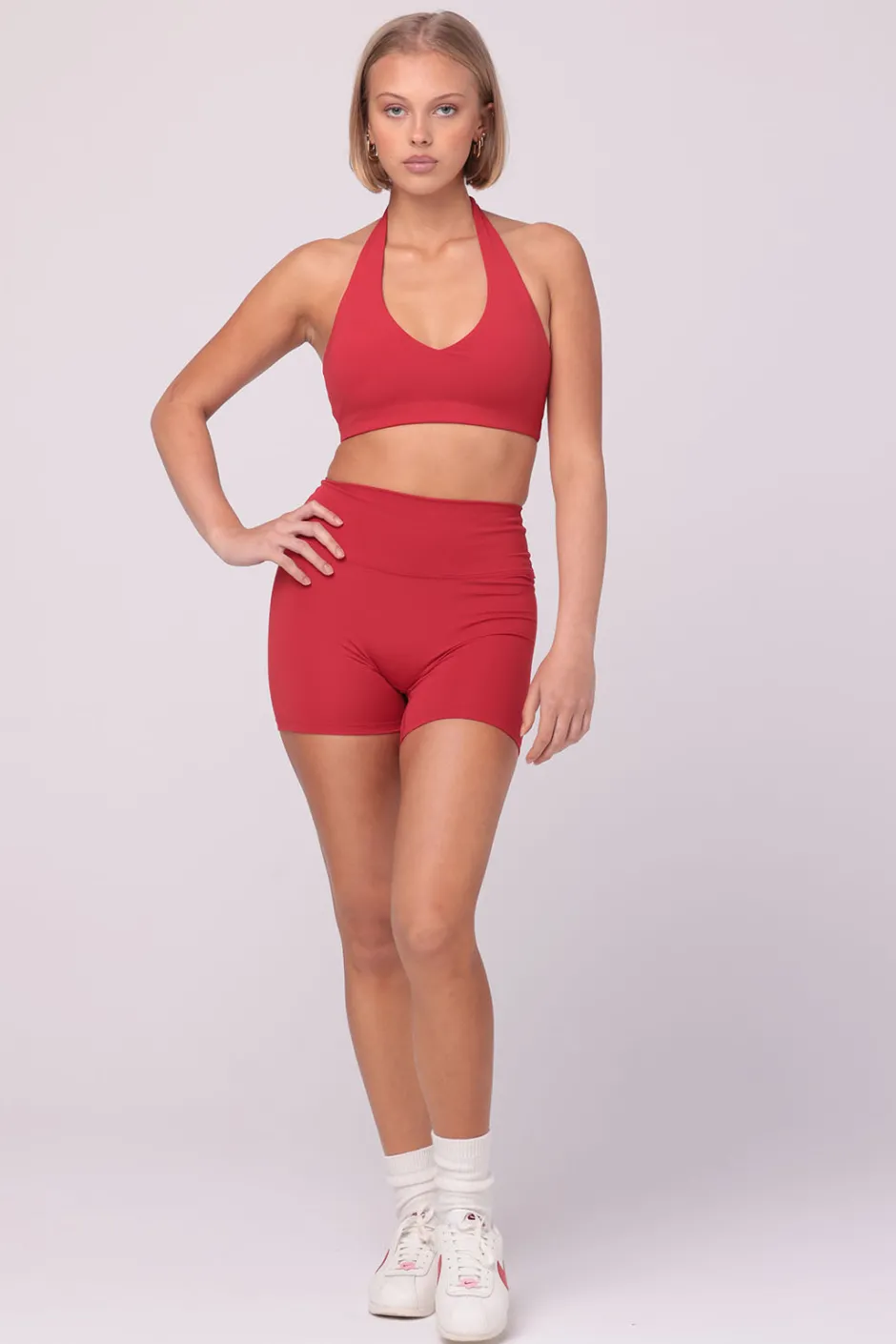 SASKI Sports Bras | Form Halter Bra | Cherry