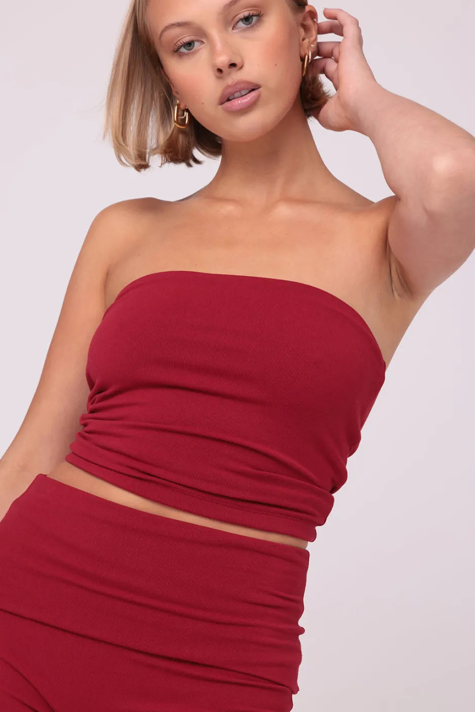 SASKI Tops | Lounge Bandeau | Cherry