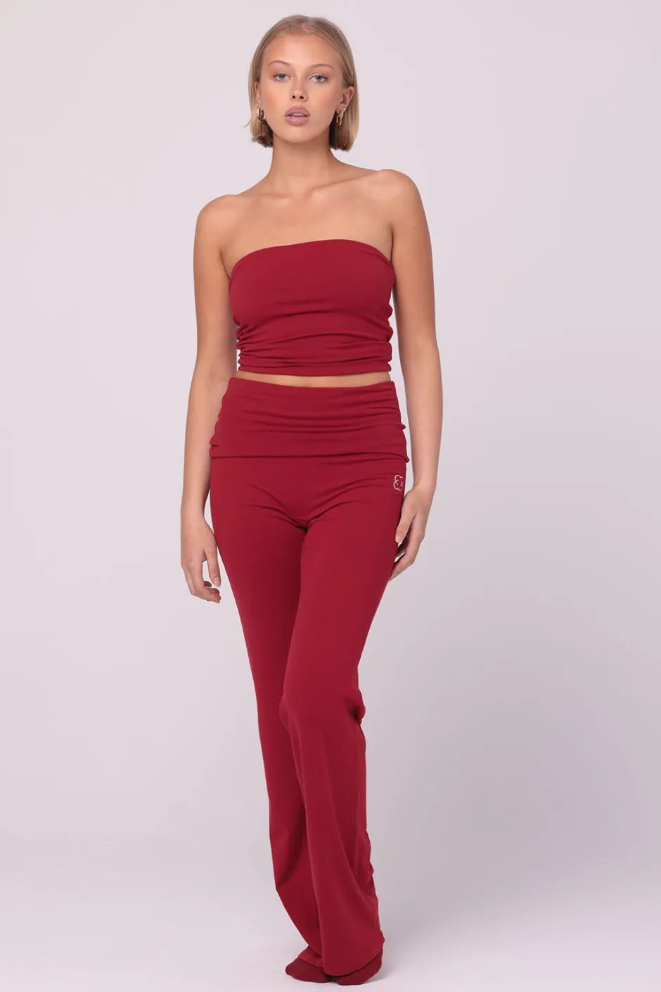 SASKI Bottom & Leggings | Lounge Yoga Pants | Cherry