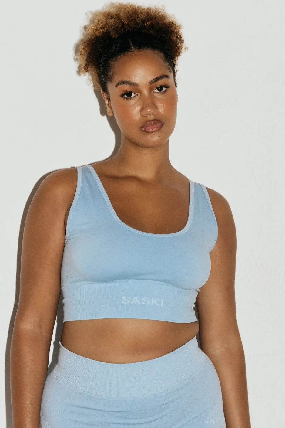 SASKI Tops | Seamless Scoop Top | Sky