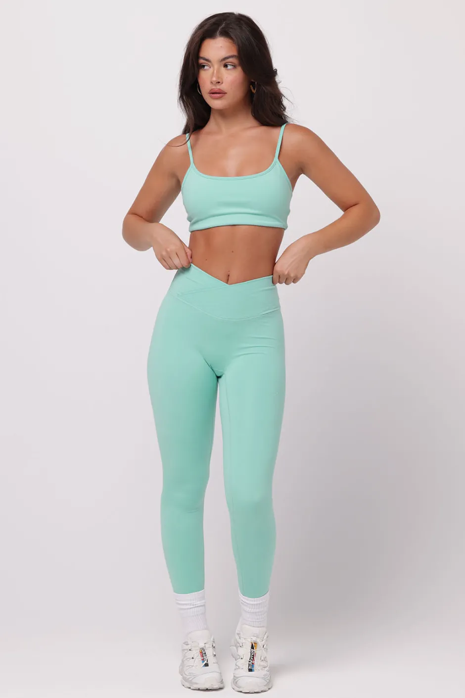 SASKI Bottom & Leggings | V Waist Leggings | Aquamarine